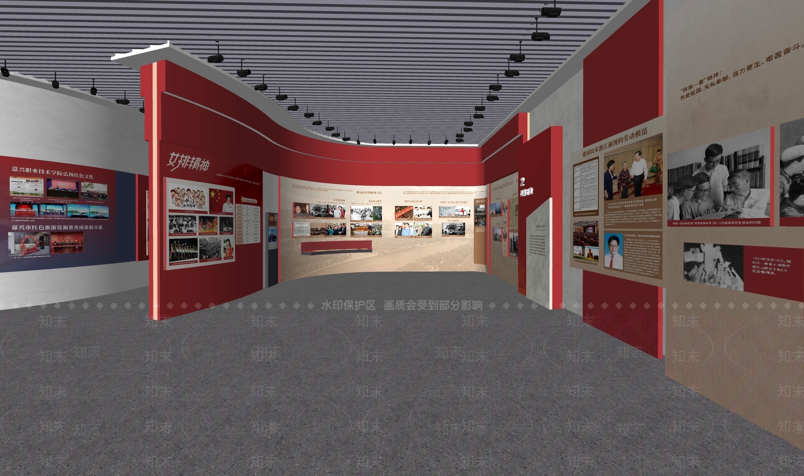现代党建展厅SU模型下载【ID:1140855977】