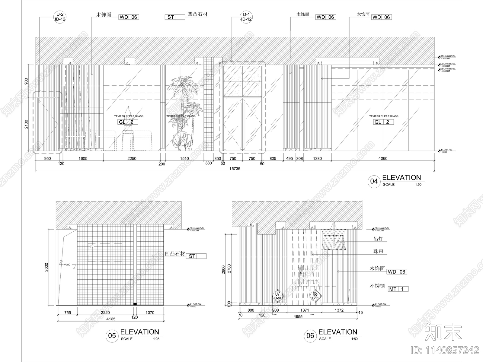 美容院美发店室内装修cad施工图下载【ID:1140857242】