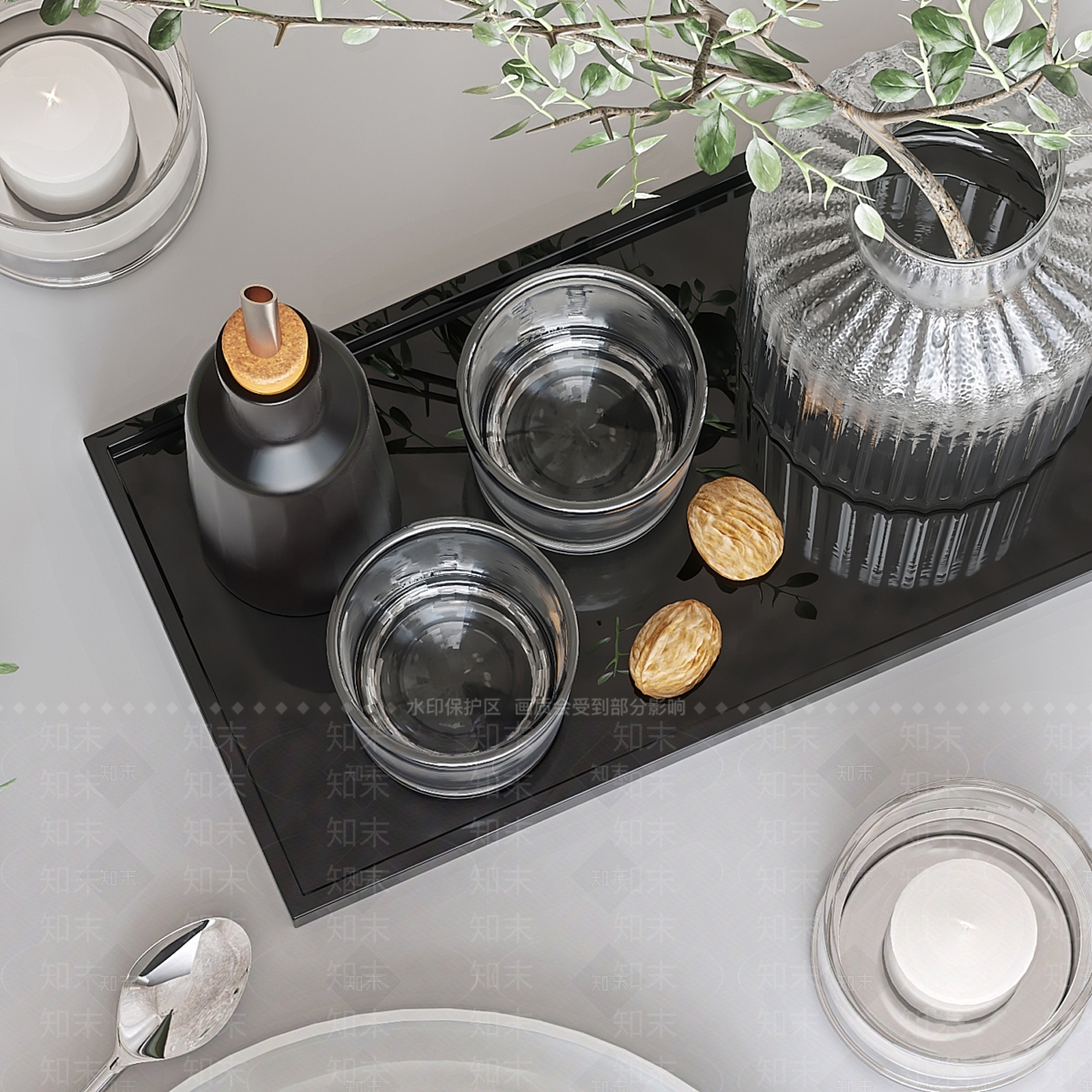餐具组合3D模型下载【ID:1140859579】