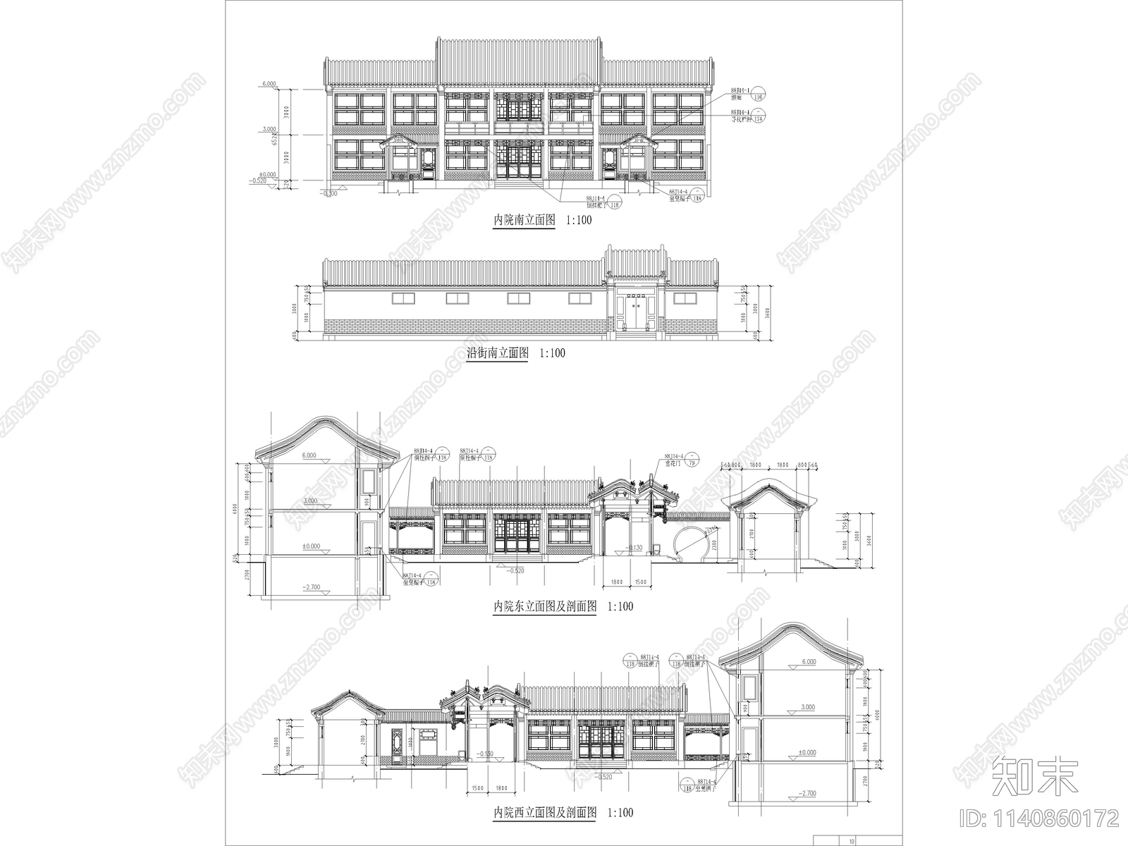 北京四合院精品古建筑cad施工图下载【ID:1140860172】