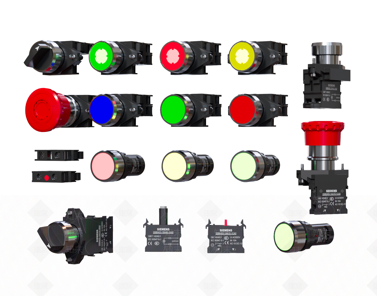 开关指示灯3D模型下载【ID:1140860134】