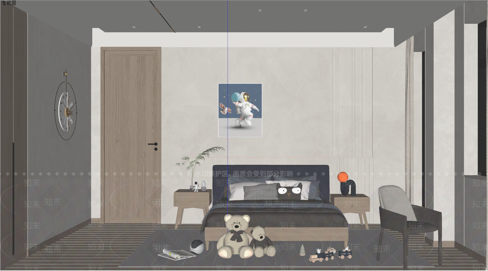 侘寂通用儿童房SU模型下载【ID:1140862873】