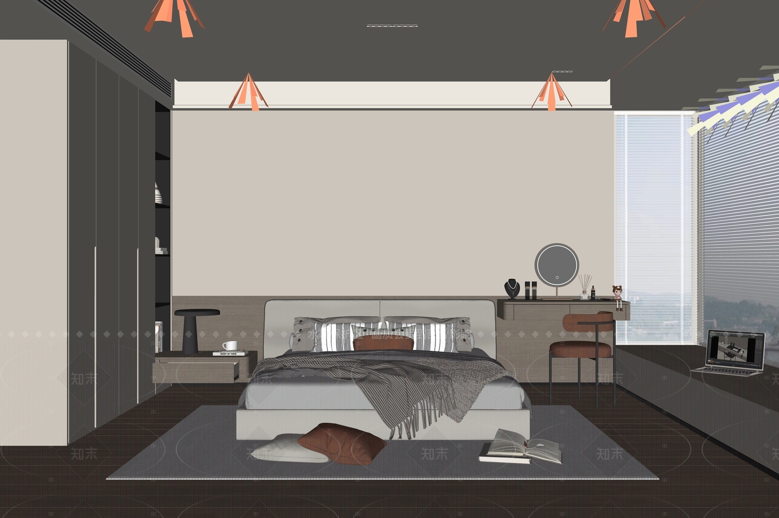 现代家居卧室SU模型下载【ID:1216054725】
