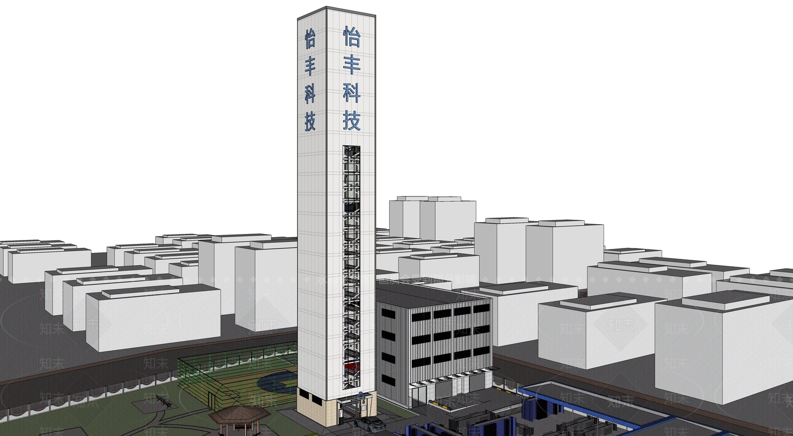 现代立体停车场SU模型下载【ID:1140865165】