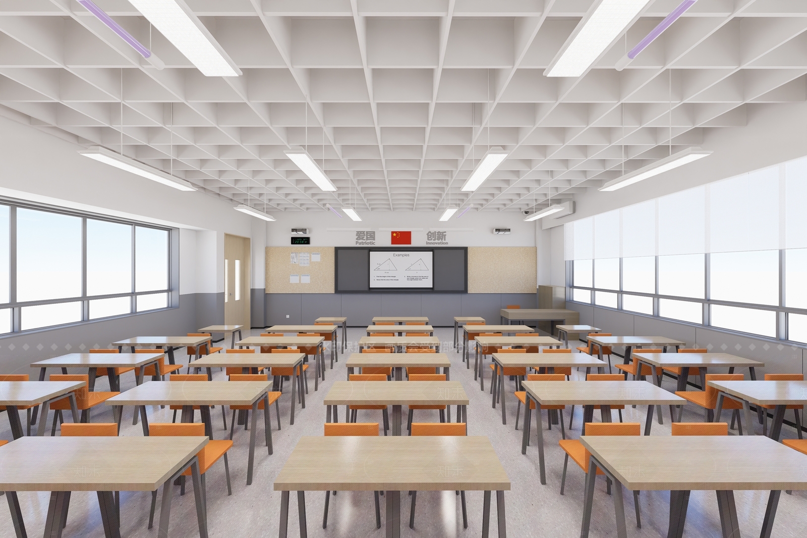 现代学校教室SU模型下载【ID:1140864915】