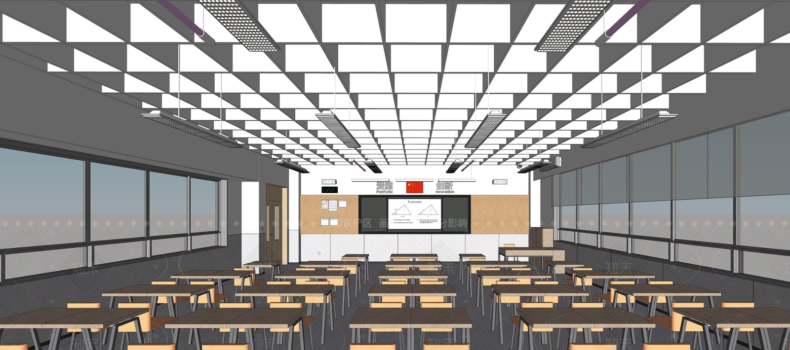 现代学校教室SU模型下载【ID:1140864915】