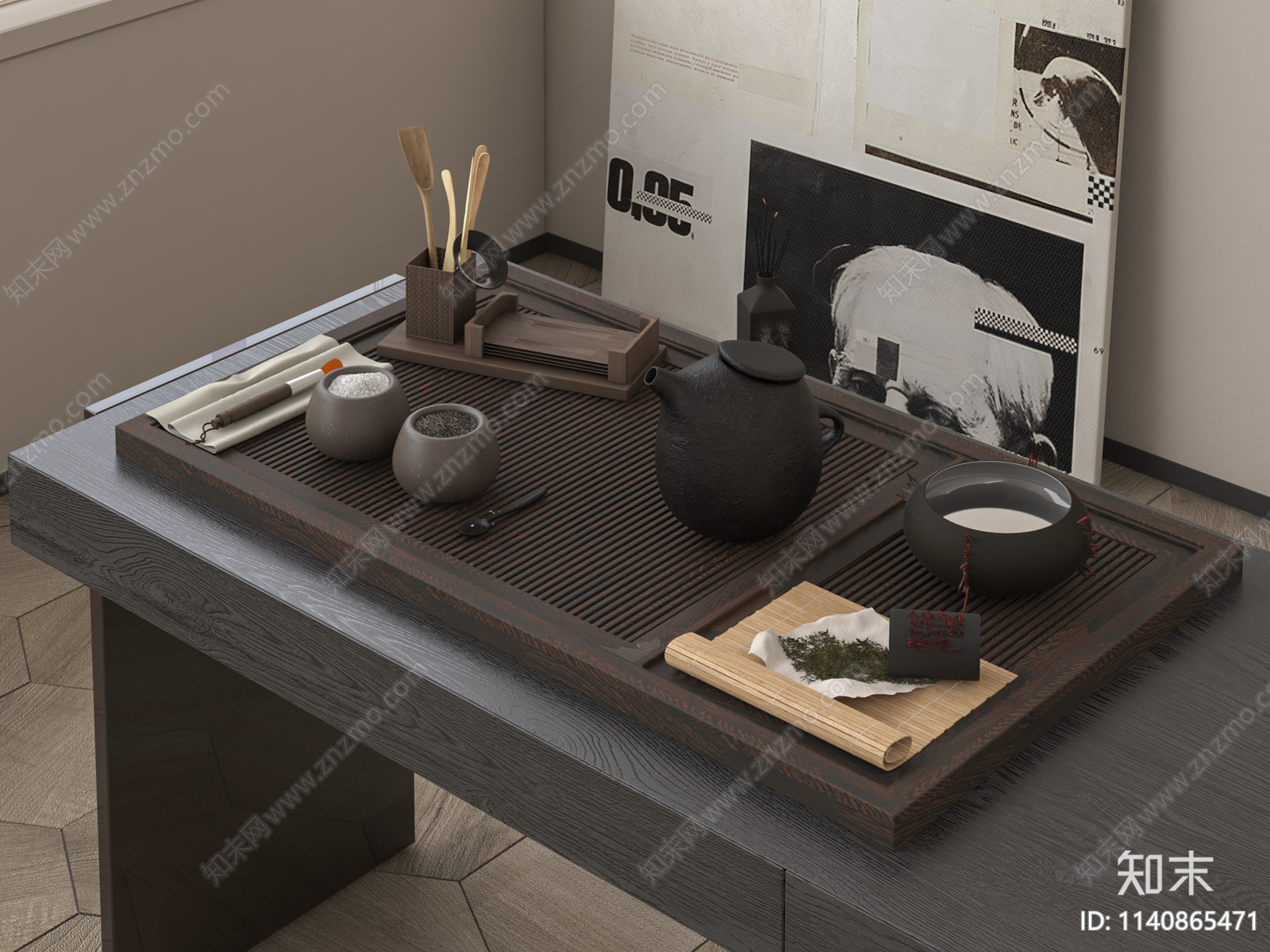 新中式茶具3D模型下载【ID:1140865471】