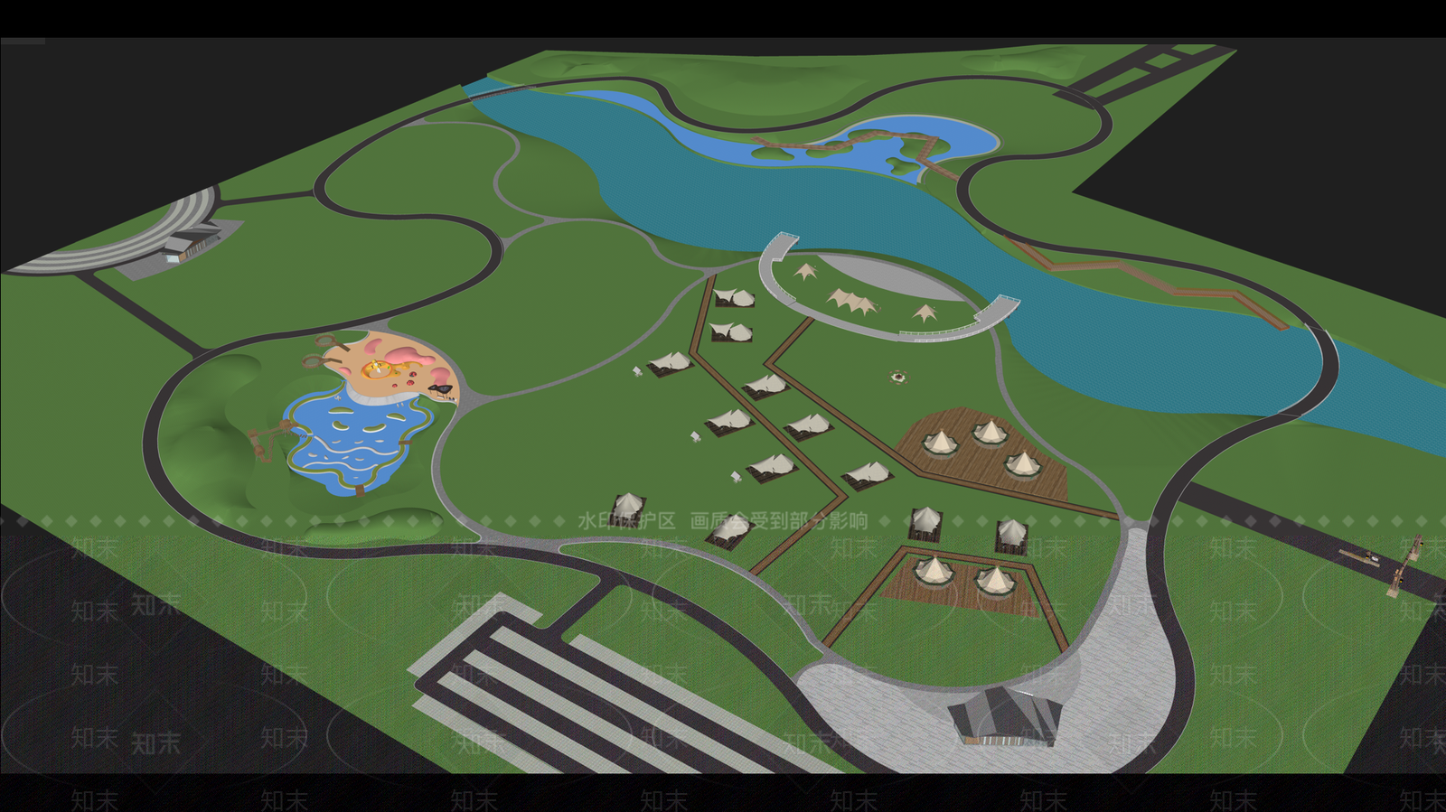 现代露营景观公园SU模型下载【ID:1140865580】