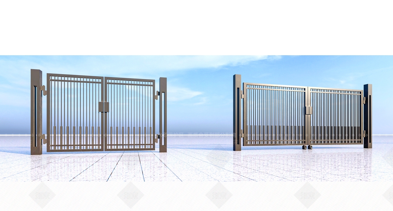 现代铁艺大门SU模型下载【ID:1140867271】