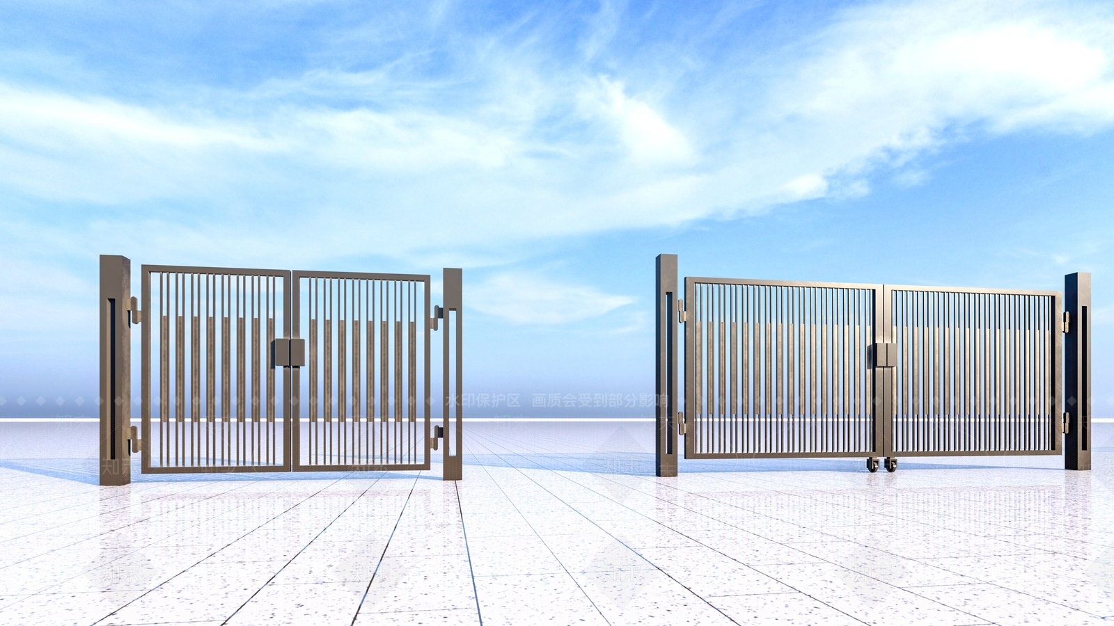 现代铁艺大门SU模型下载【ID:1140867563】