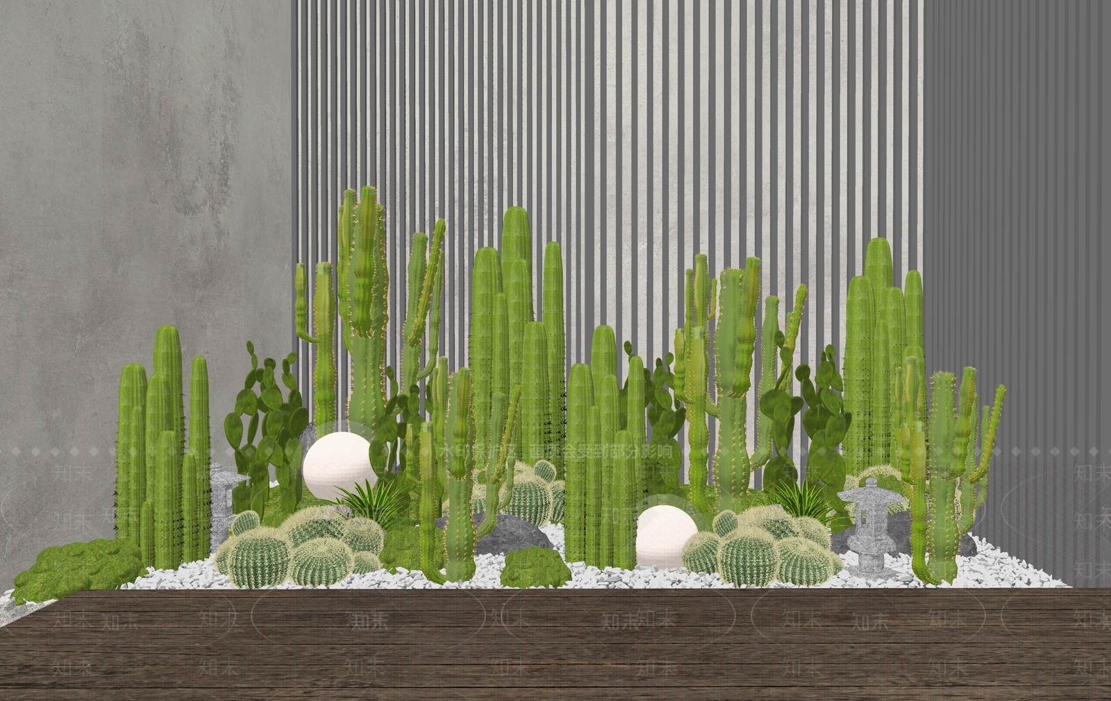 仙人掌多肉植物堆SU模型下载【ID:1140870415】