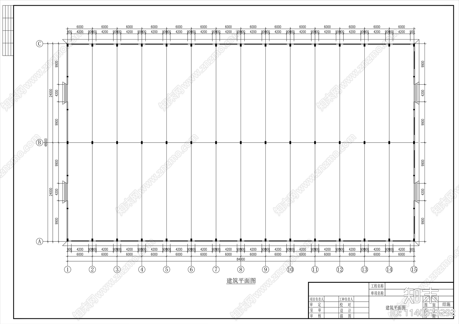 2×24米圆拱形桁架厂房建筑cad施工图下载【ID:1140873292】