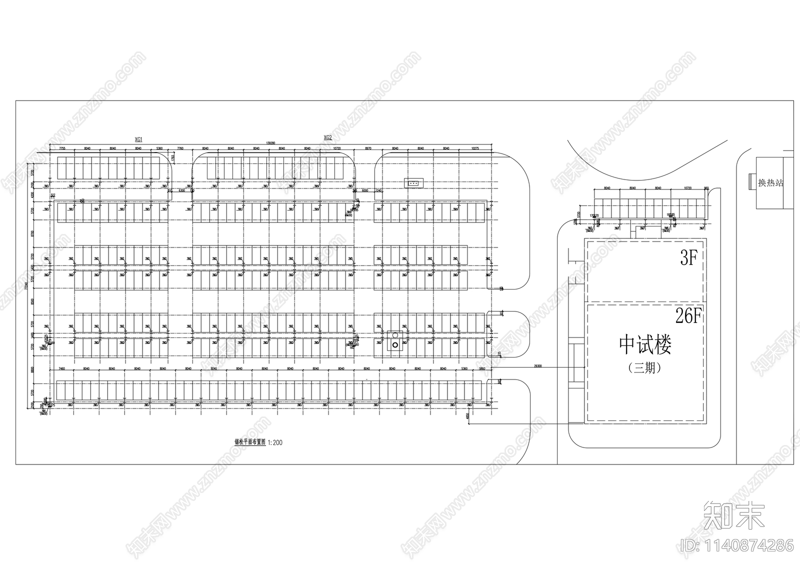 车棚钢结构cad施工图下载【ID:1140874286】