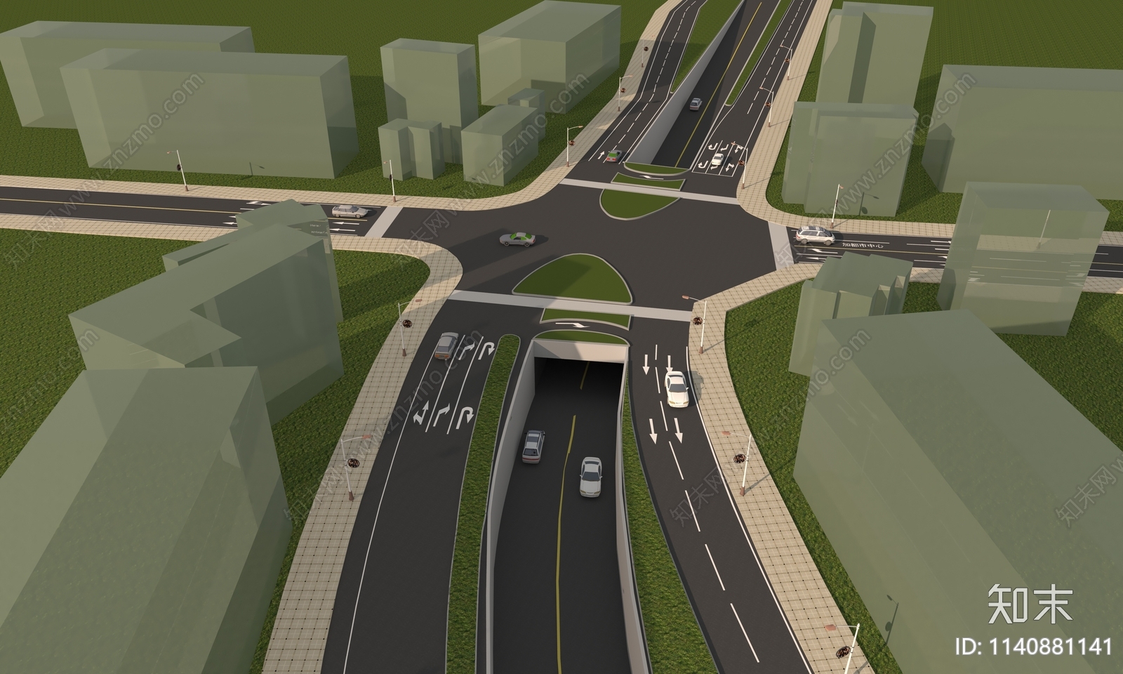 现代道路设施3D模型下载【ID:1140881141】