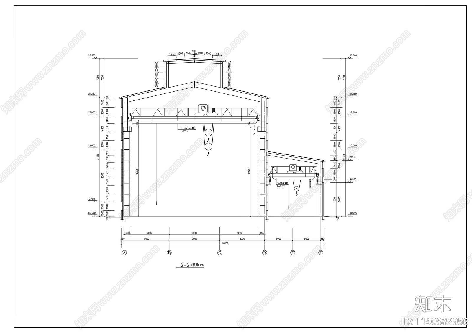 某重级吊车炼钢厂房钢结构cad施工图下载【ID:1140882956】