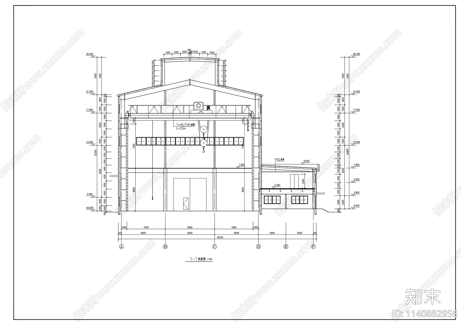 某重级吊车炼钢厂房钢结构cad施工图下载【ID:1140882956】