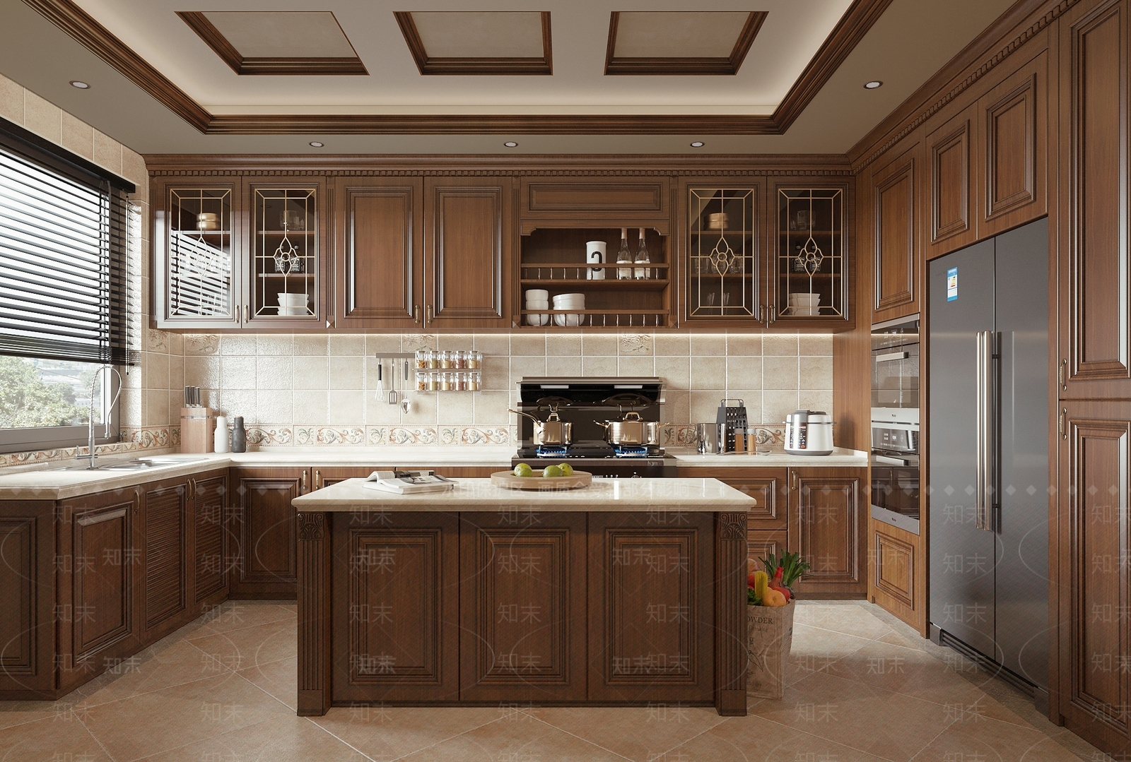 欧式封闭式厨房3D模型下载【ID:1140884354】