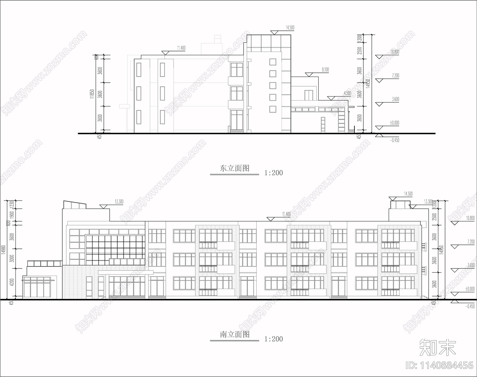 幼儿园建筑cad施工图下载【ID:1140884456】