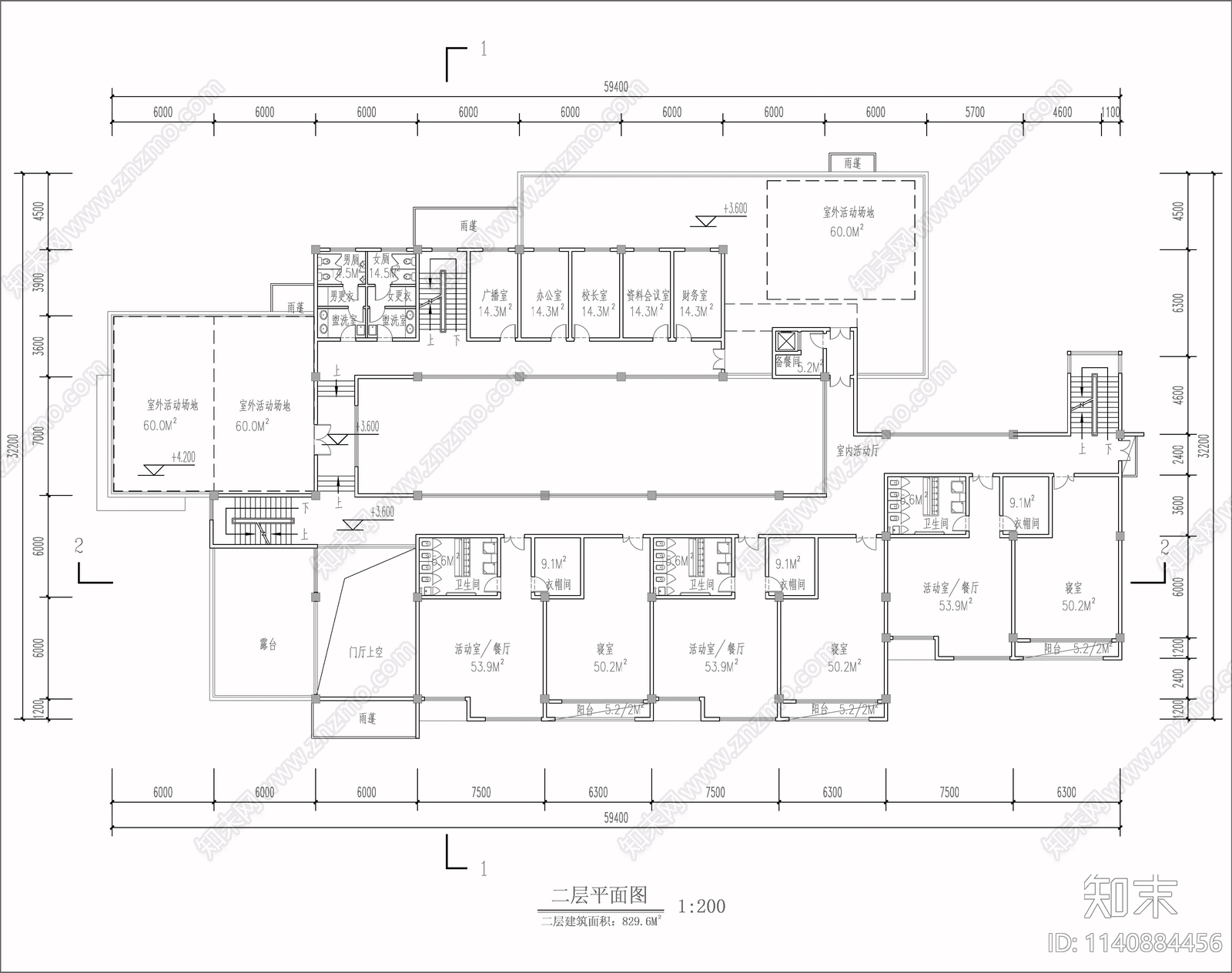 幼儿园建筑cad施工图下载【ID:1140884456】