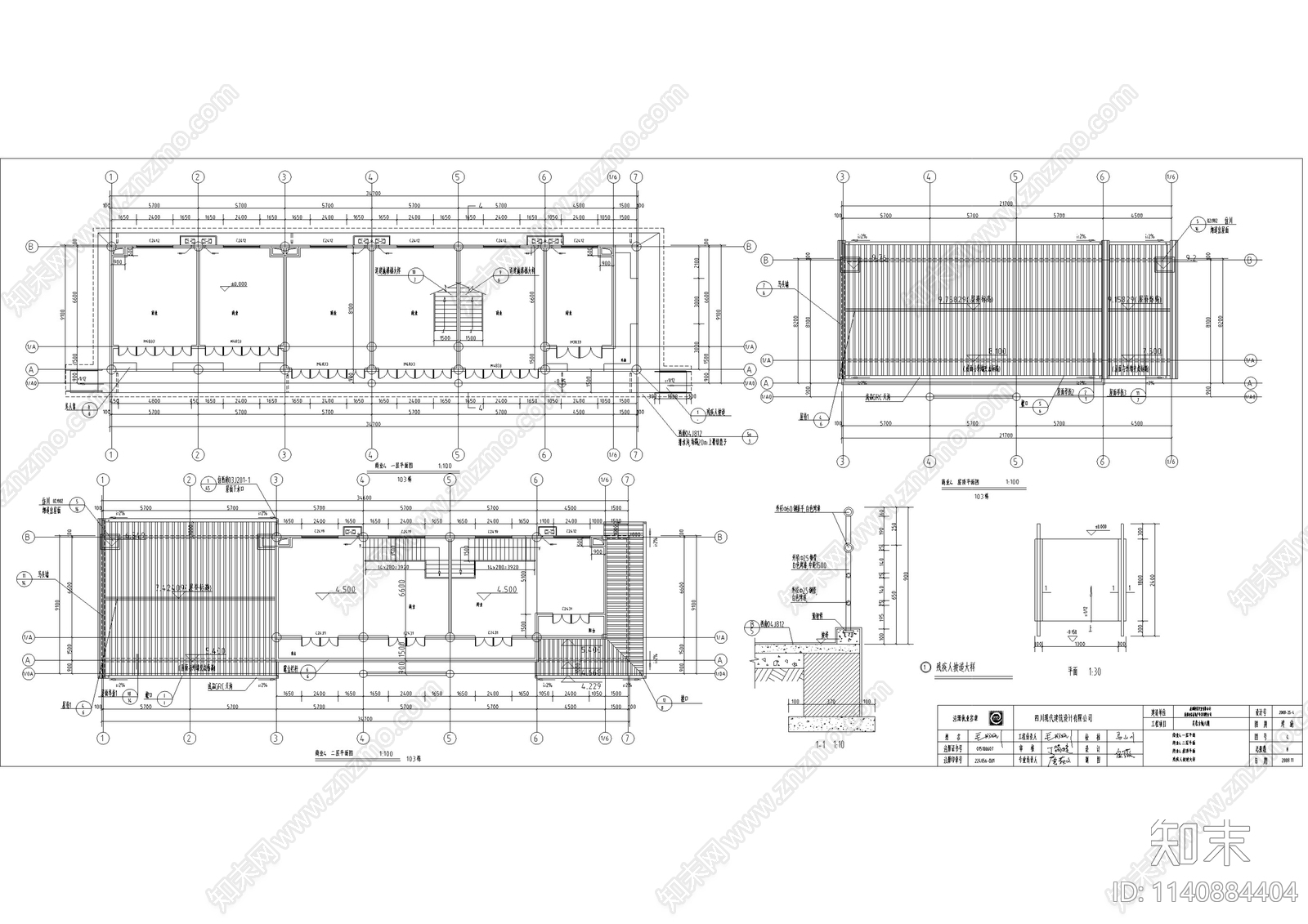 仿古商业建筑cad施工图下载【ID:1140884404】