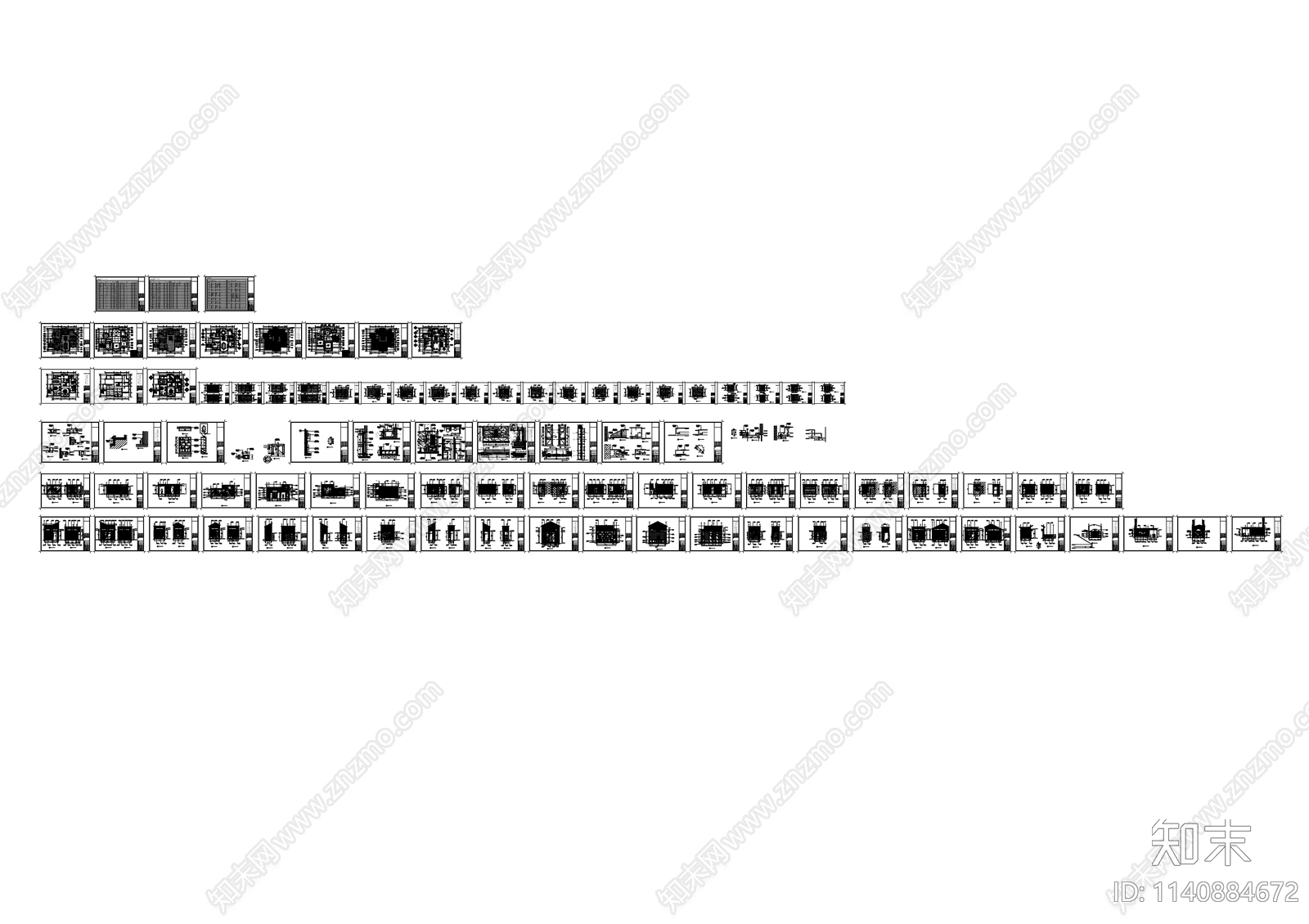 欧式风格别墅室内装修cad施工图下载【ID:1140884672】