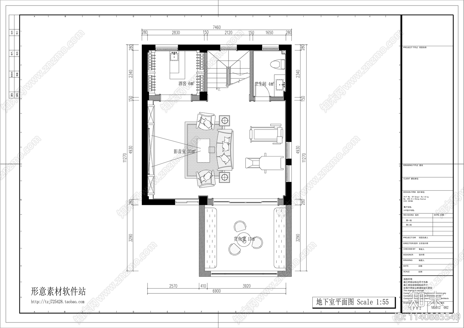 欧式风别墅室内装修cad施工图下载【ID:1140885549】