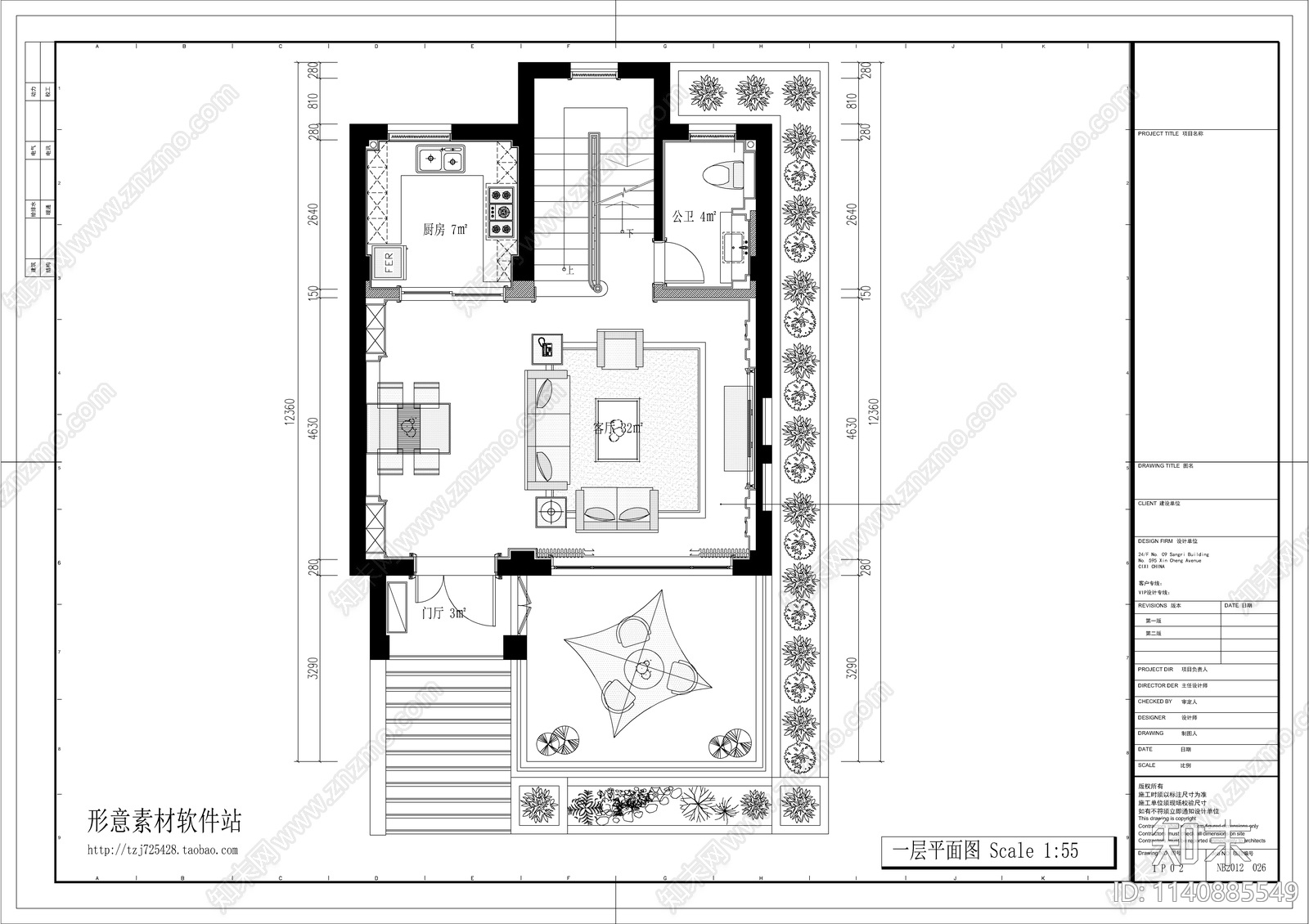 欧式风别墅室内装修cad施工图下载【ID:1140885549】