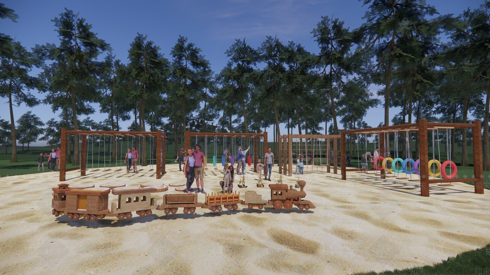 无动力健身器材SU模型下载【ID:1140885977】