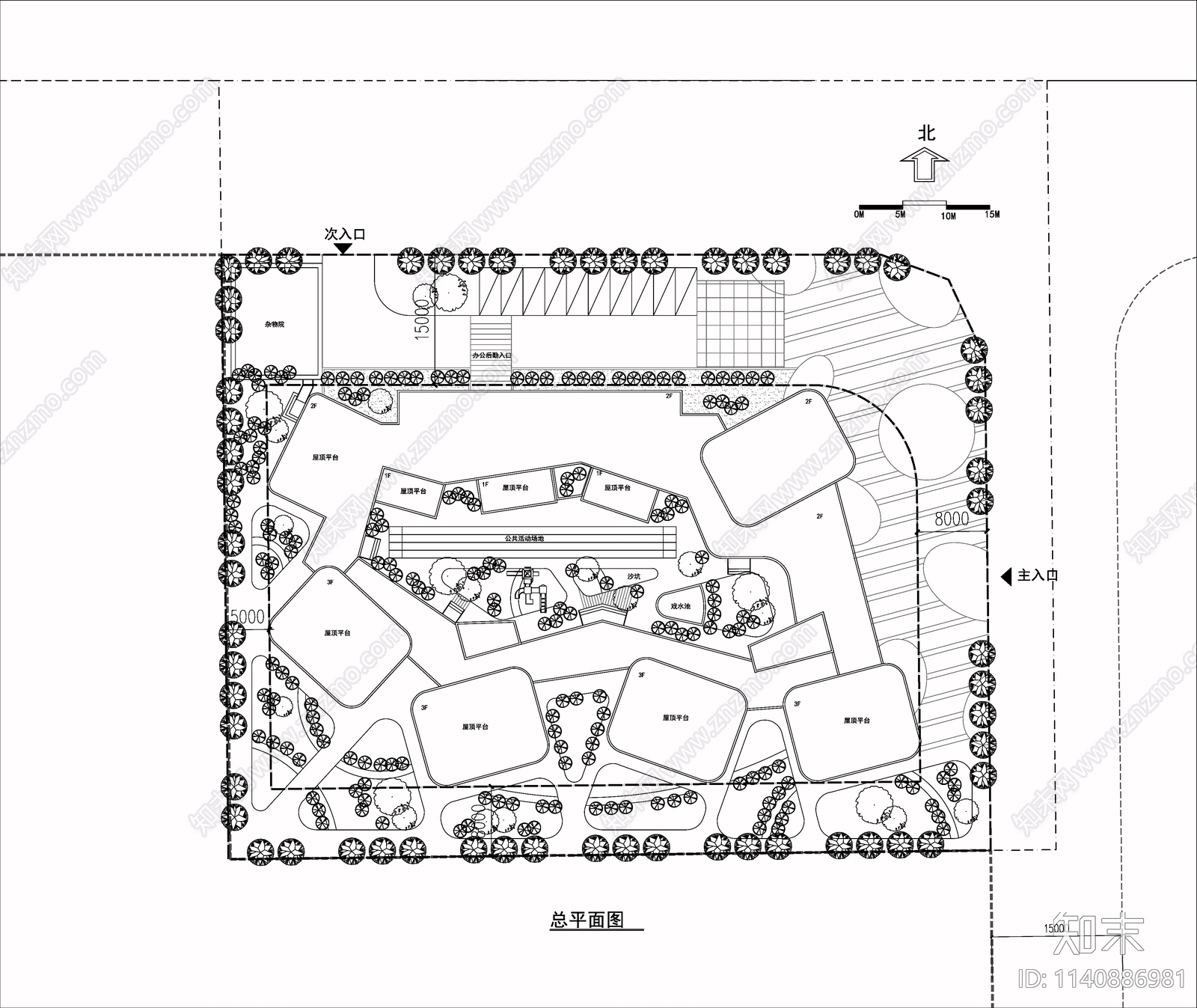 幼儿园建筑cad施工图下载【ID:1140886981】