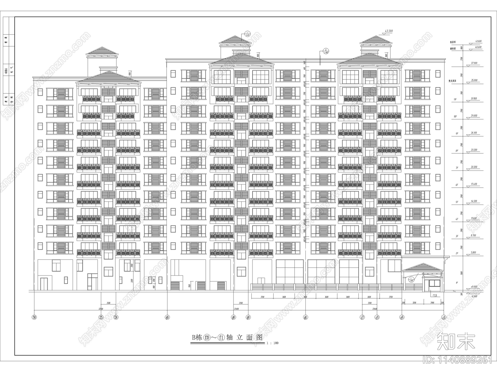 南方某高层住宅小区建筑施工图下载【ID:1140889261】