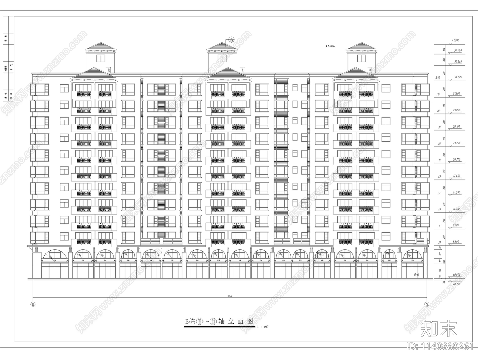 南方某高层住宅小区建筑施工图下载【ID:1140889261】