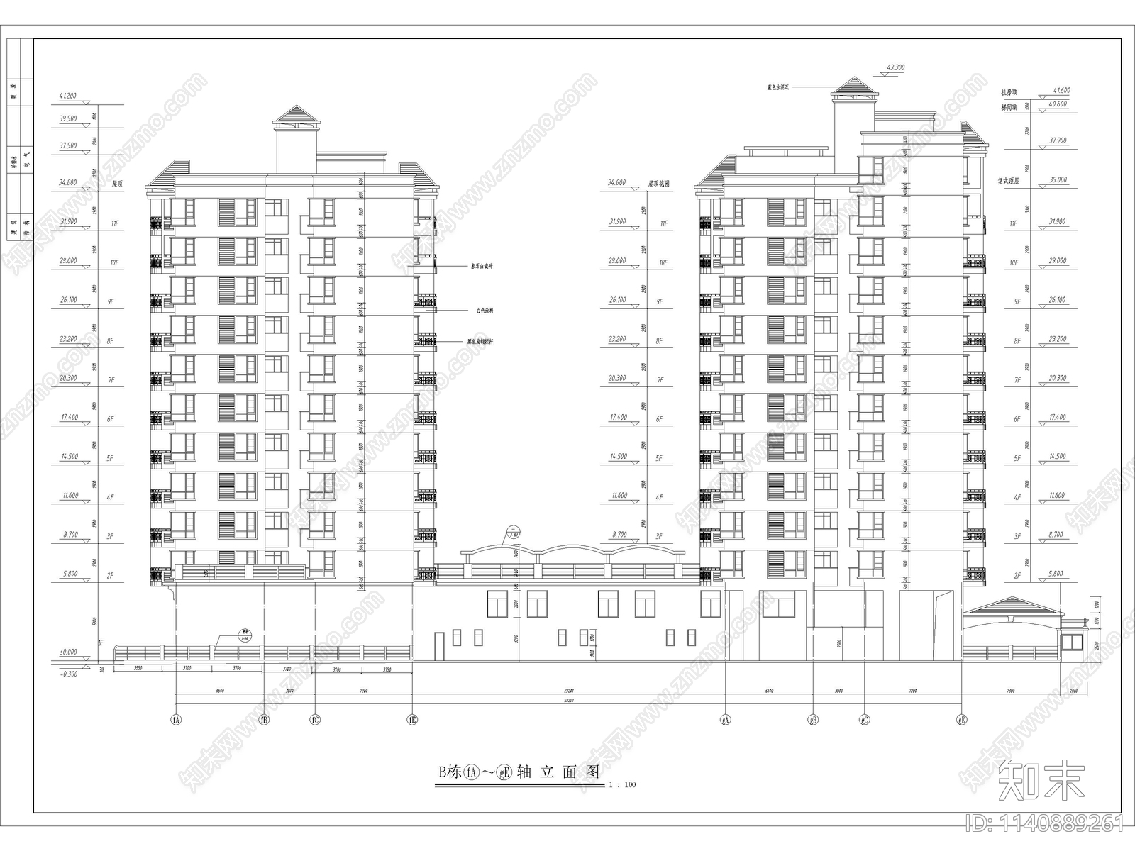 南方某高层住宅小区建筑施工图下载【ID:1140889261】