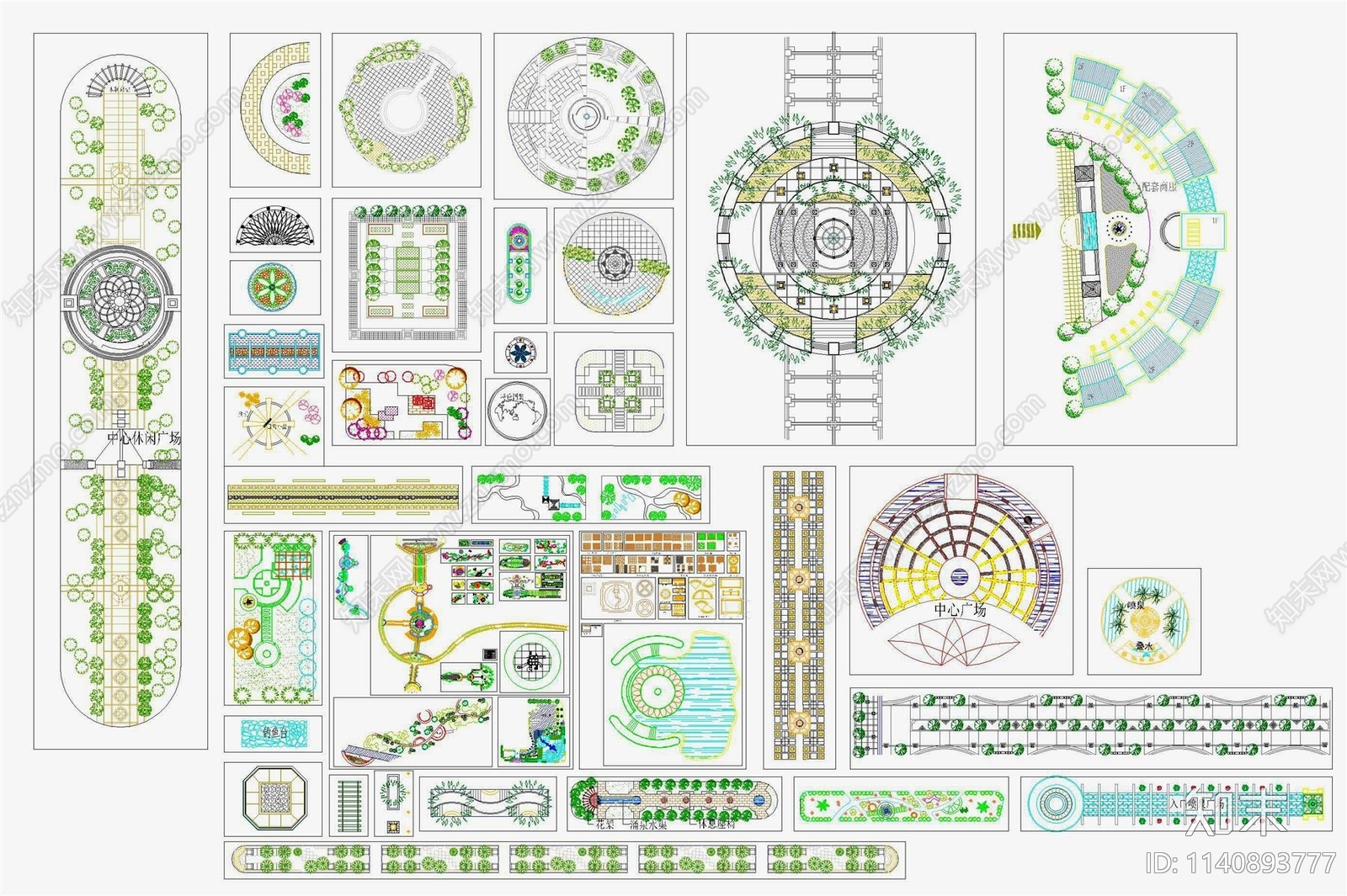 景观广场平面施工图下载【ID:1140893777】
