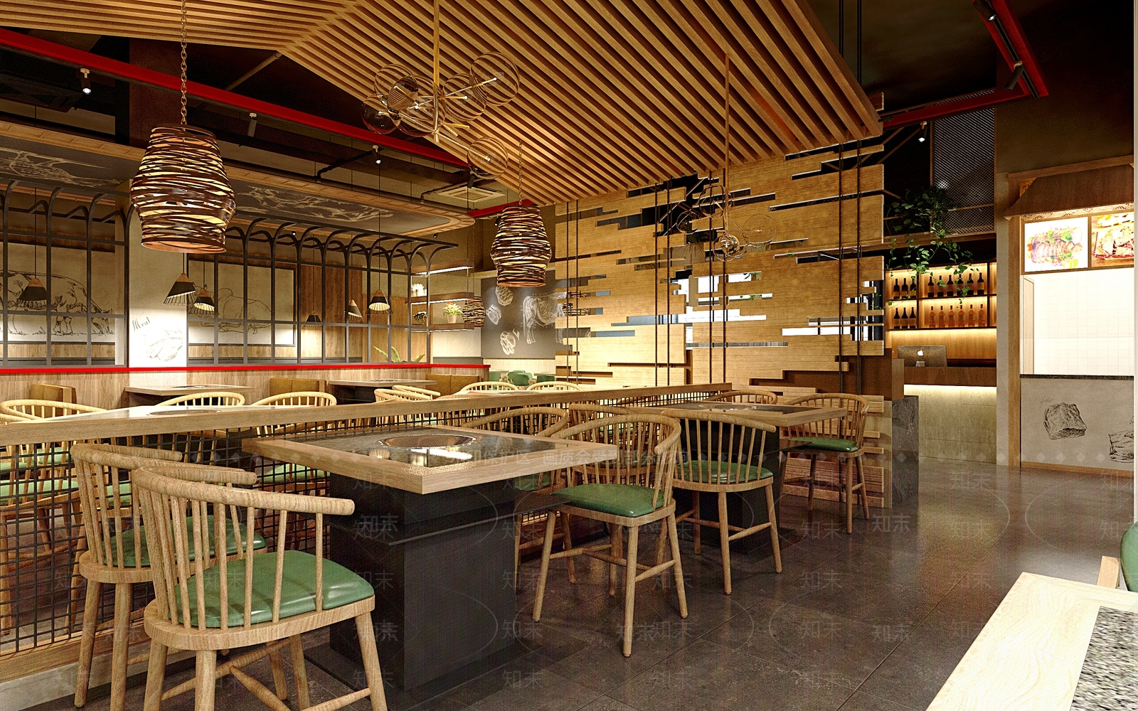 工业风火锅店3D模型下载【ID:1140900315】