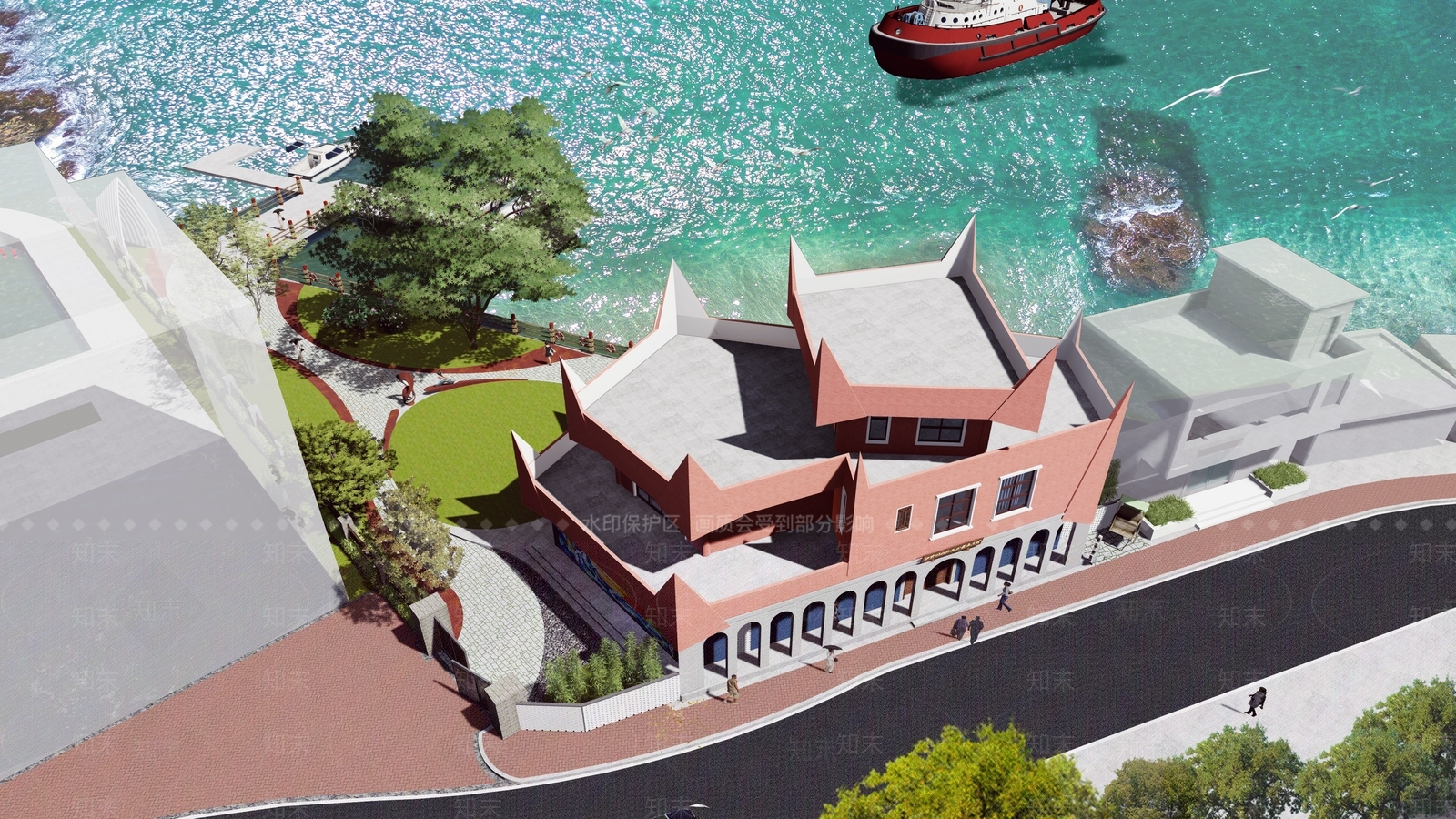 现代展览馆建筑SU模型下载【ID:1141244588】
