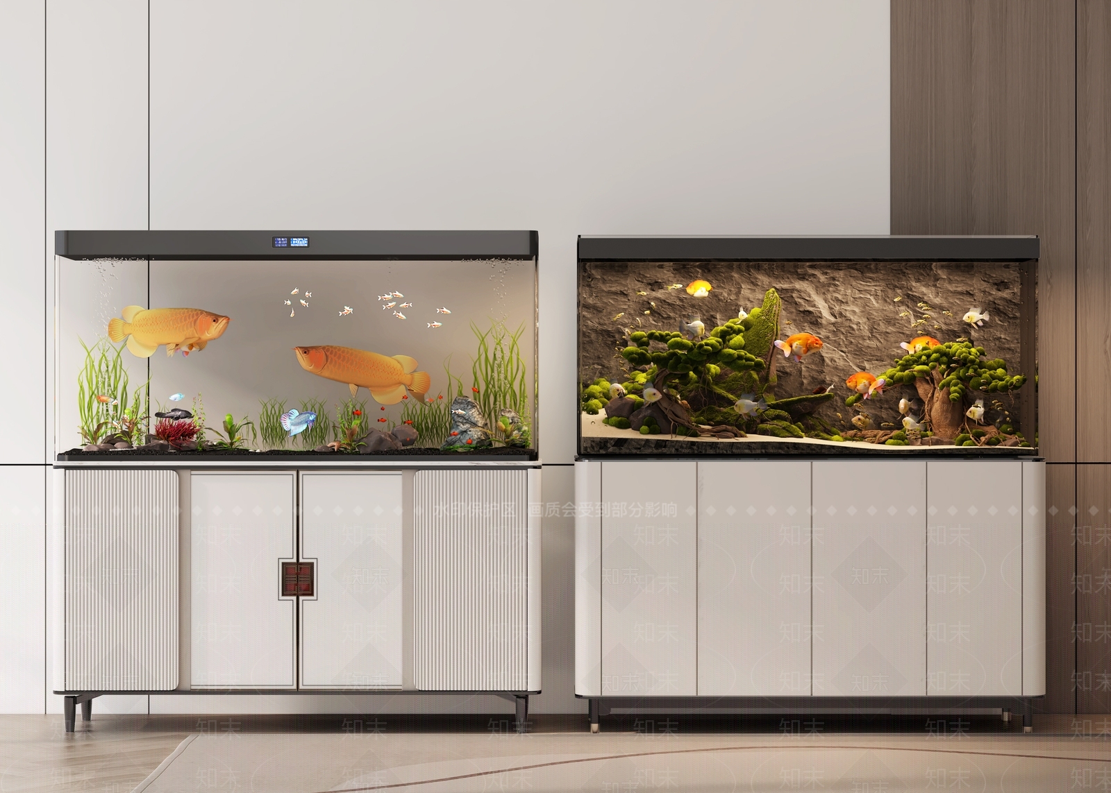 新中式鱼缸水族3D模型下载【ID:1140903476】