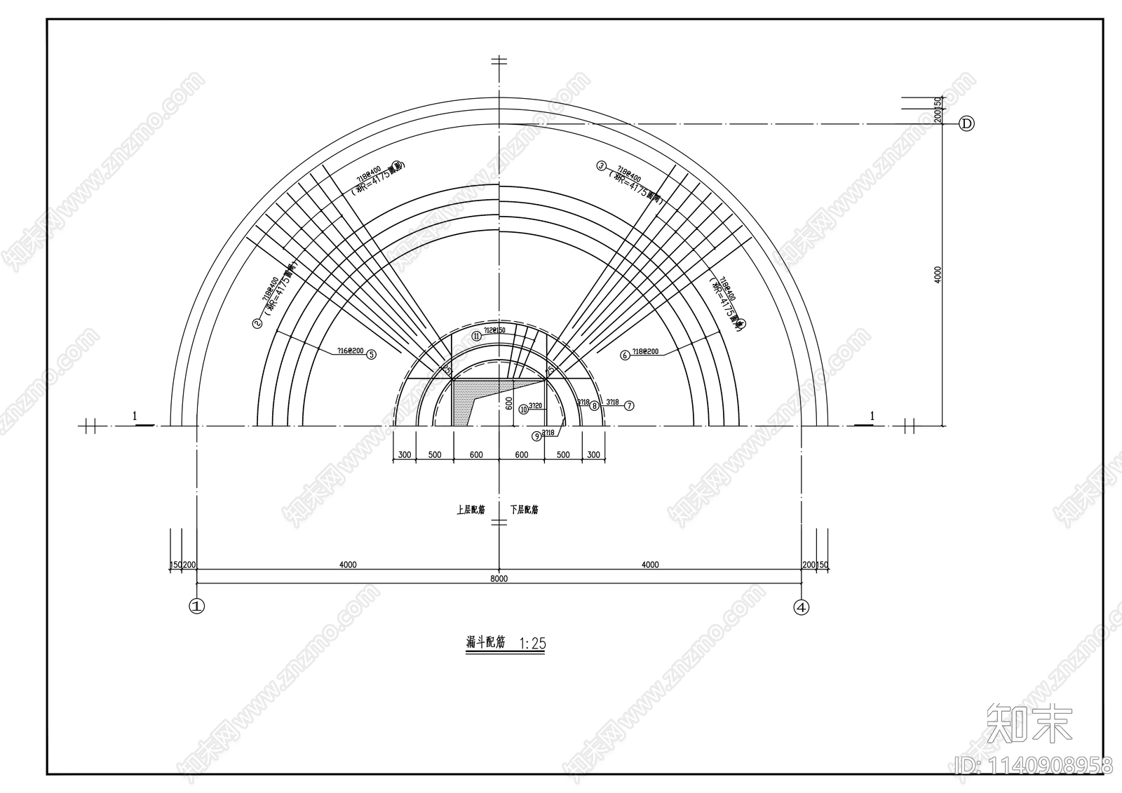 8m砼筒仓建筑cad施工图下载【ID:1140908958】