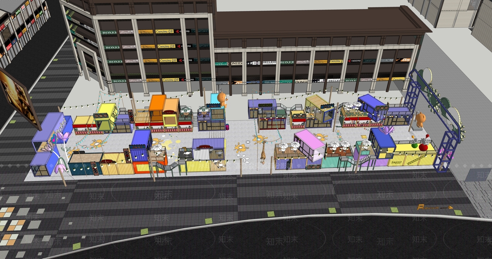 现代摊位SU模型下载【ID:1140911319】