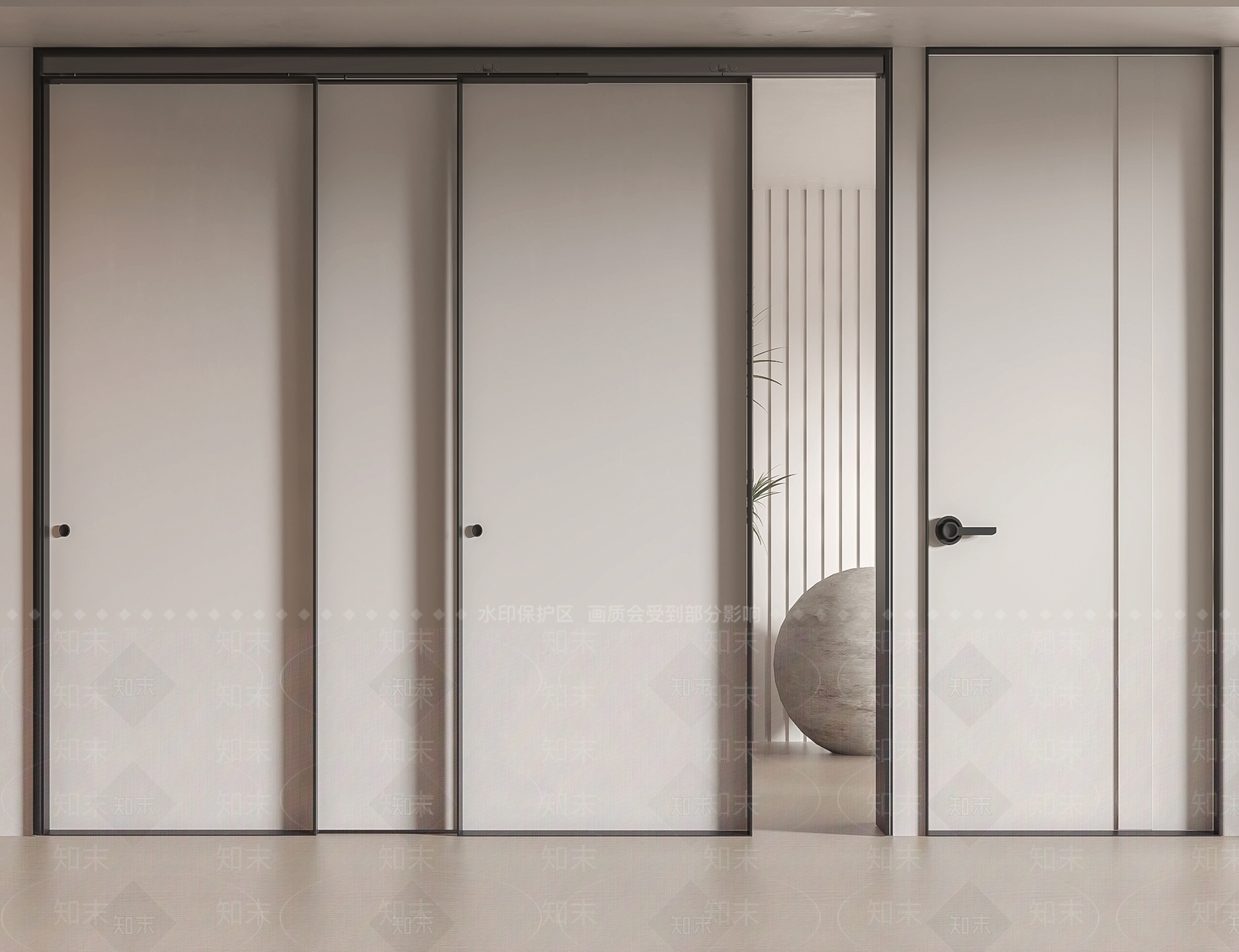 现代办公室推拉门3D模型下载【ID:1140912722】