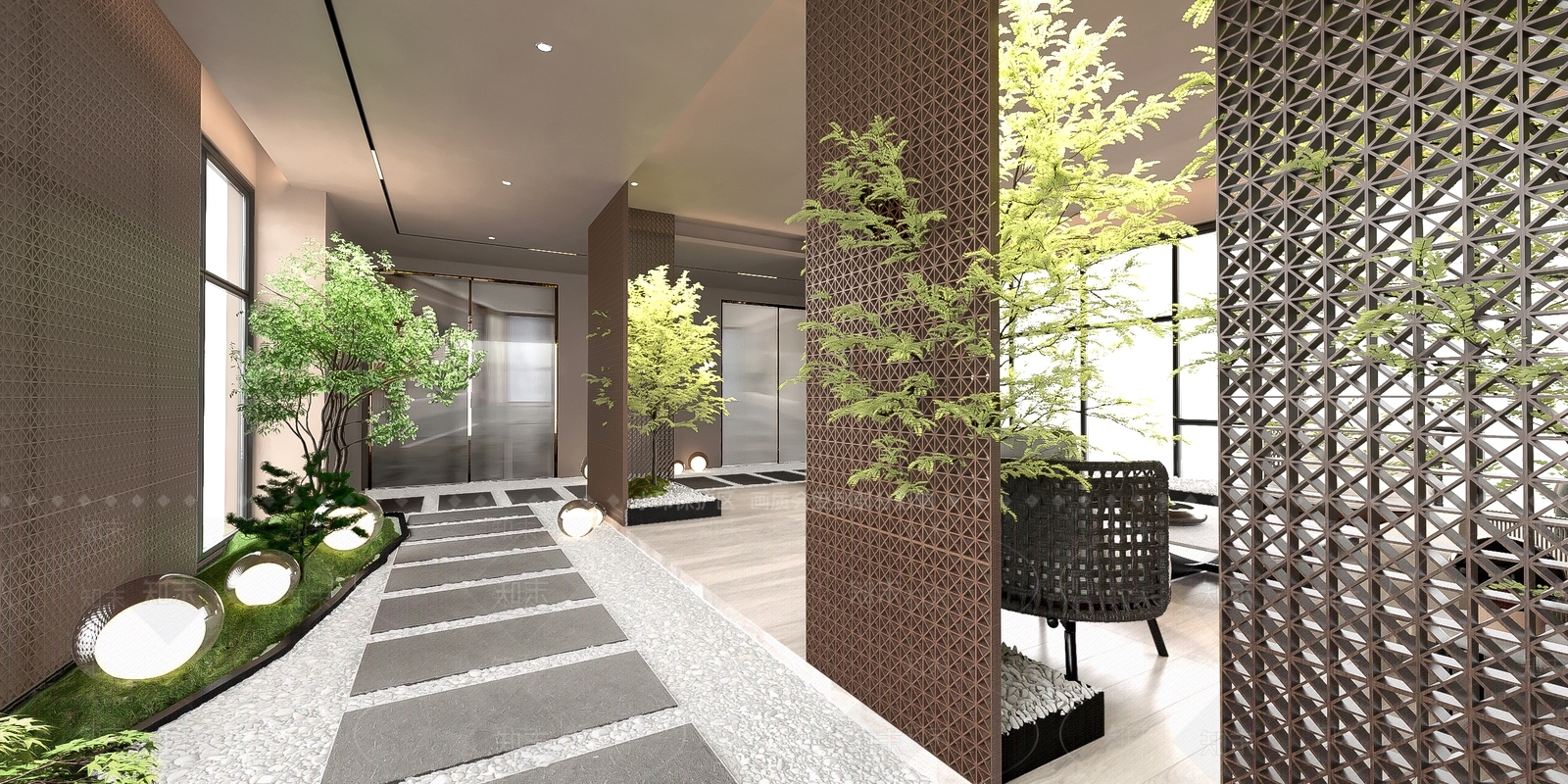现代办公休息区3D模型下载【ID:1140913785】