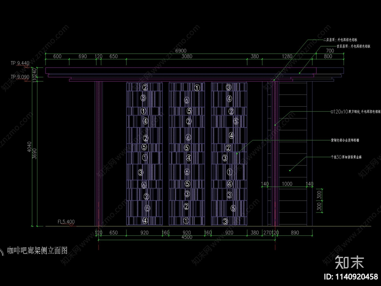 新中式廊架及水景做法详图cad施工图下载【ID:1140920458】