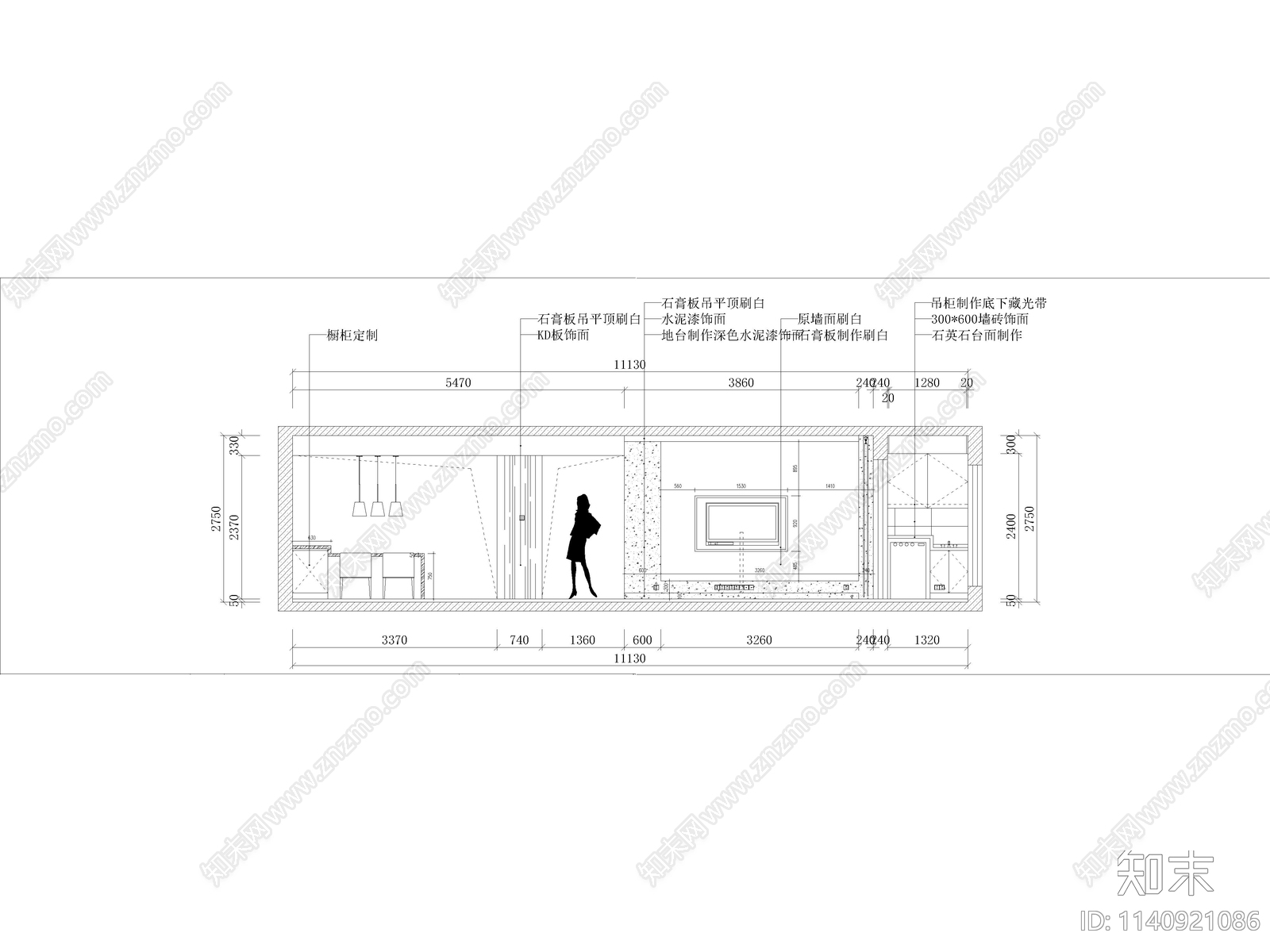 背景墙cad施工图下载【ID:1140921086】