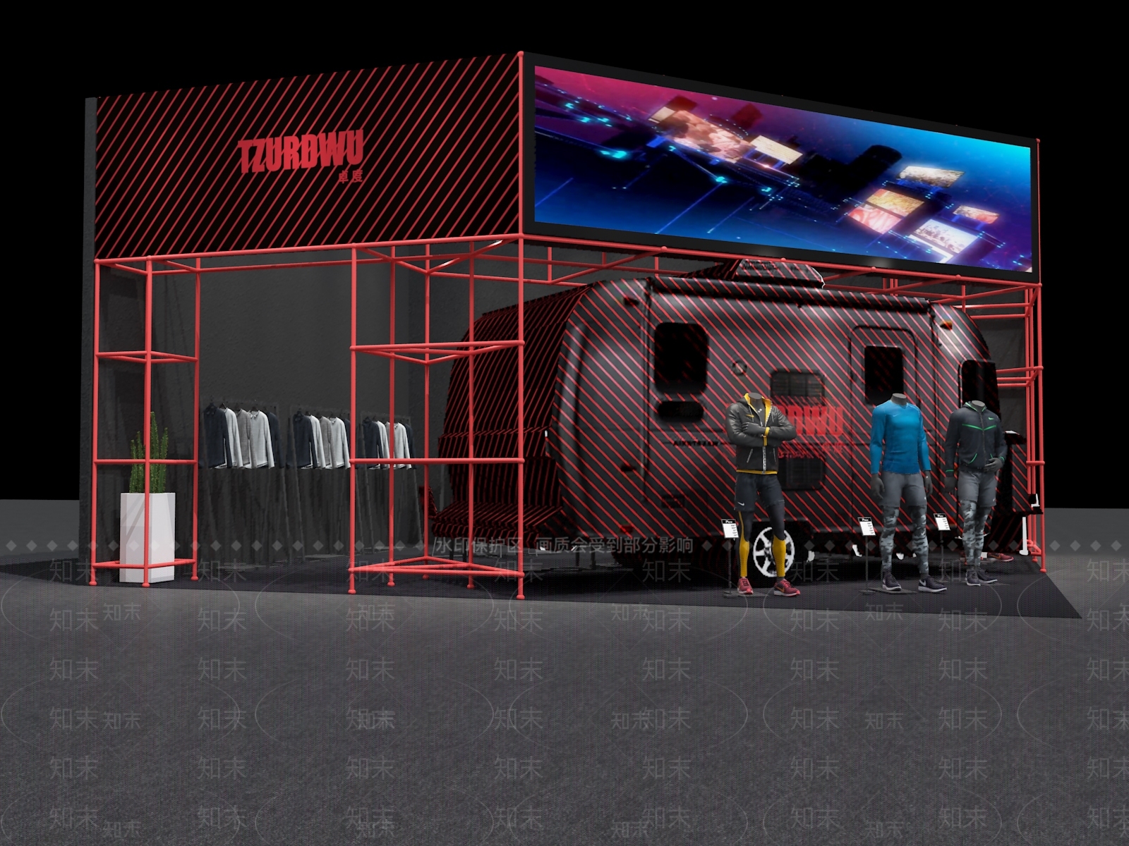 现代服装展厅3D模型下载【ID:1140930394】