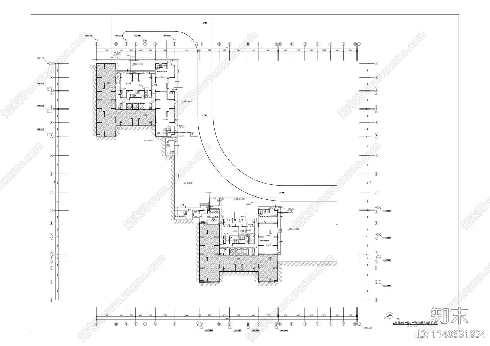 城南家园室内栓喷淋消防管网维修工程cad施工图下载【ID:1140931854】