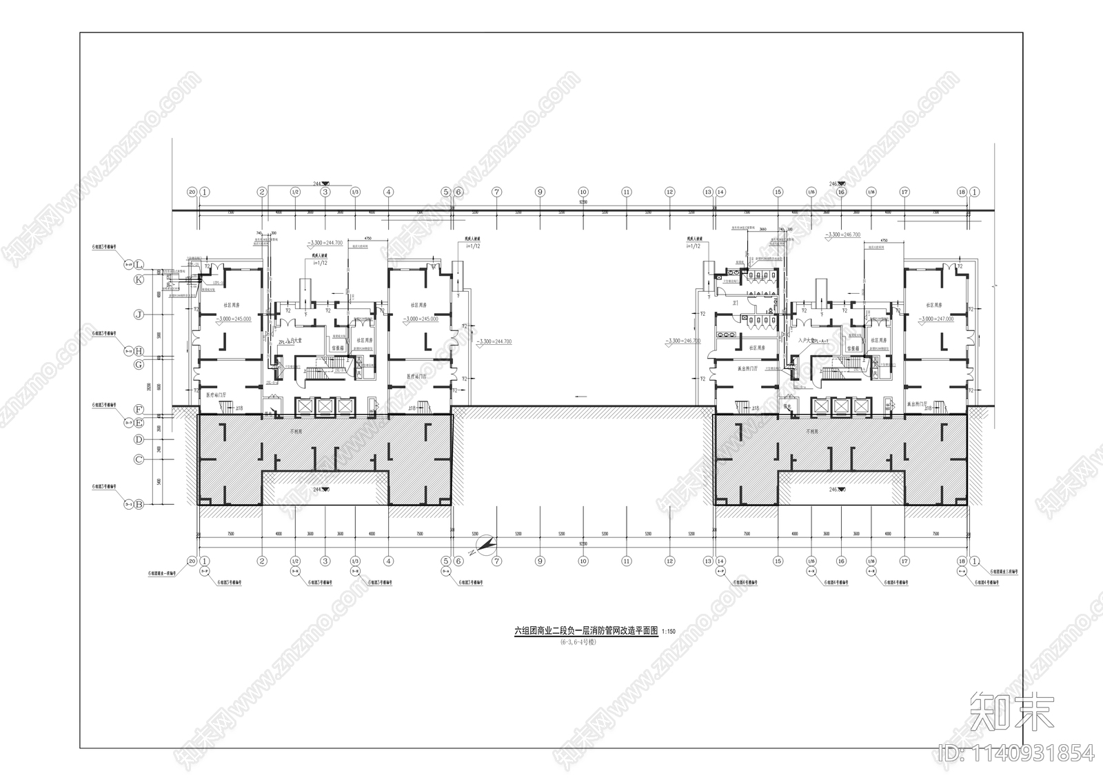 城南家园室内栓喷淋消防管网维修工程cad施工图下载【ID:1140931854】