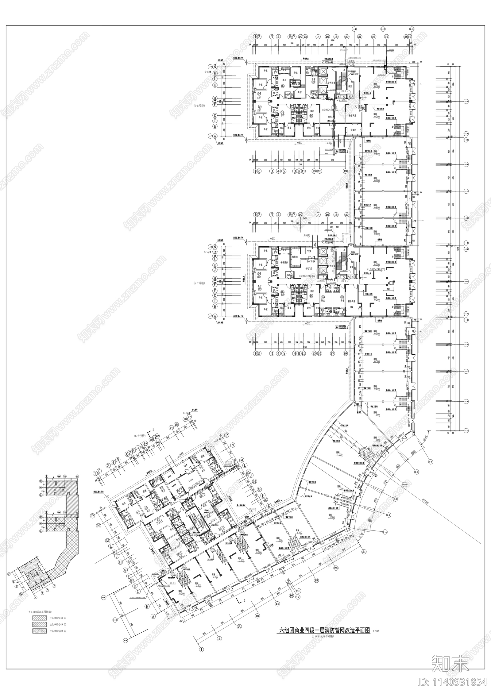 城南家园室内栓喷淋消防管网维修工程cad施工图下载【ID:1140931854】