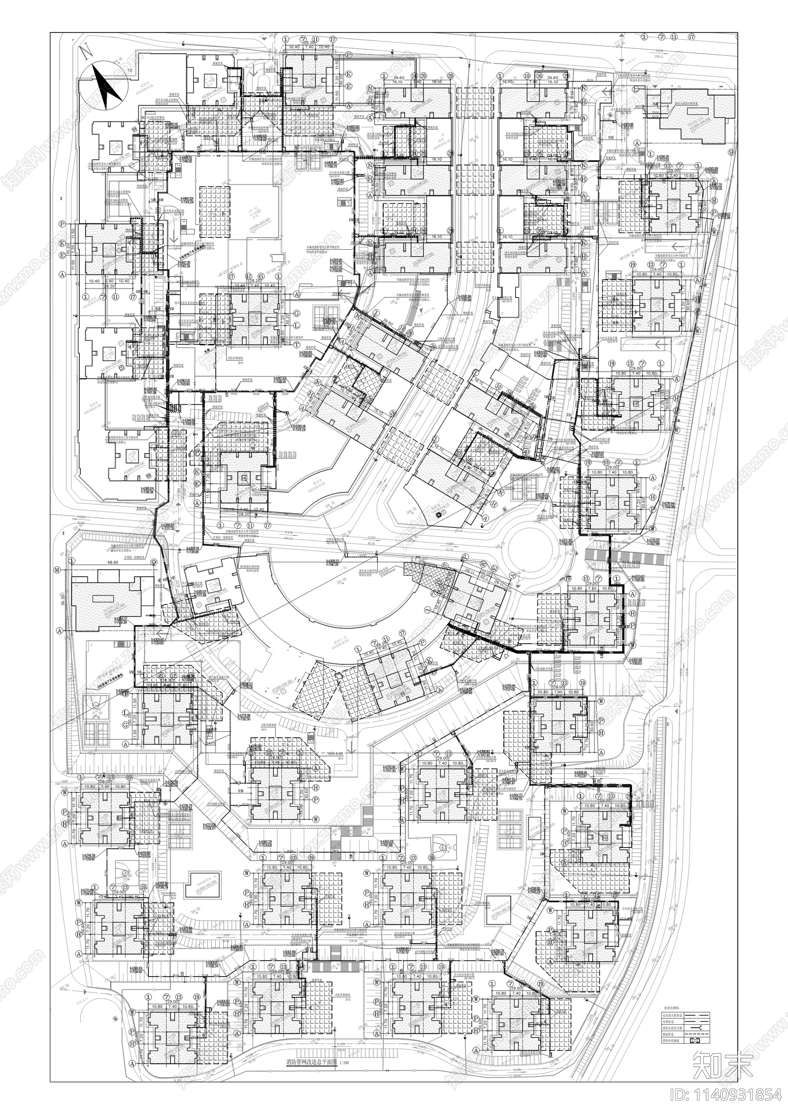 城南家园室内栓喷淋消防管网维修工程cad施工图下载【ID:1140931854】