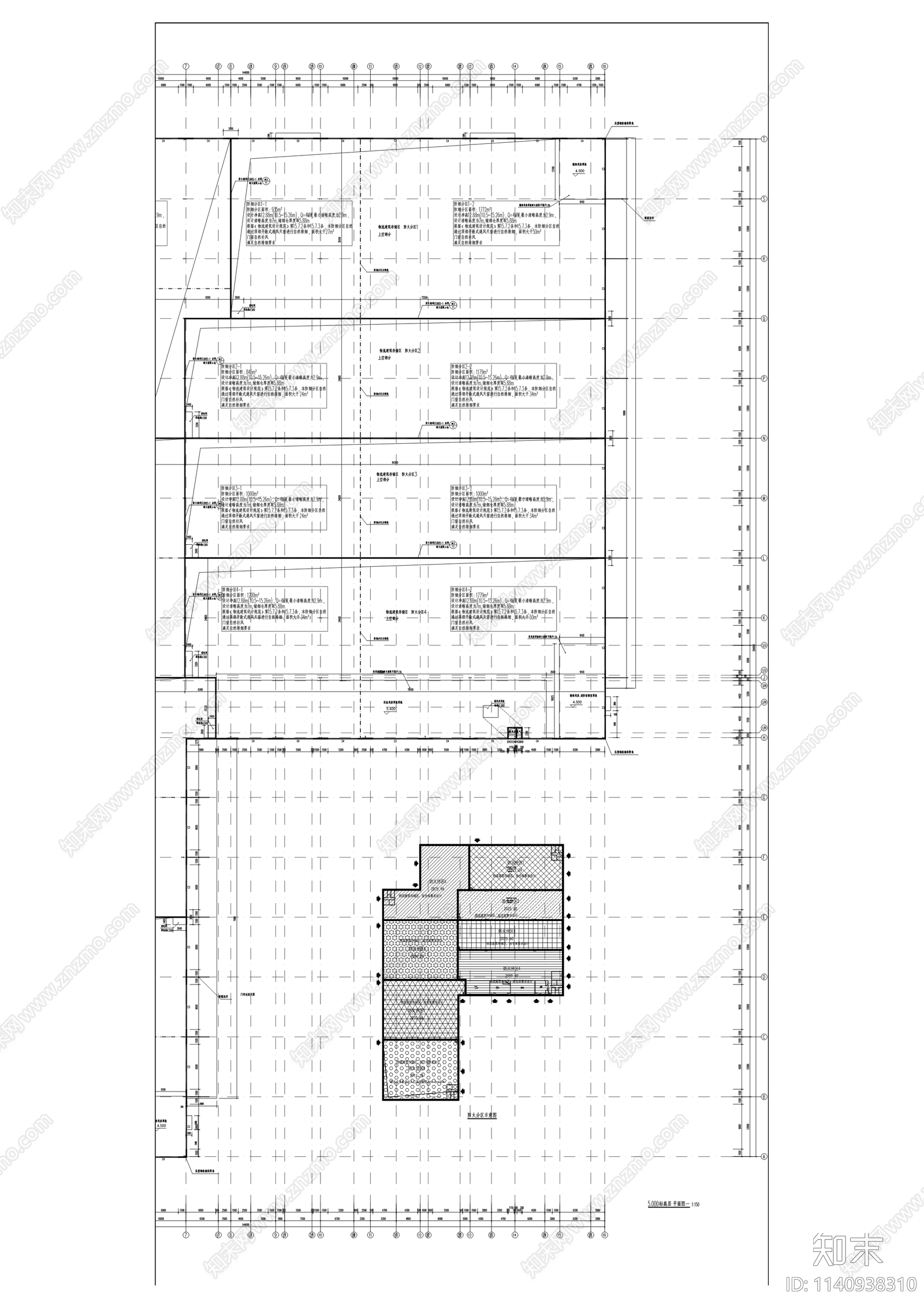 非保税物流仓库建筑cad施工图下载【ID:1140938310】