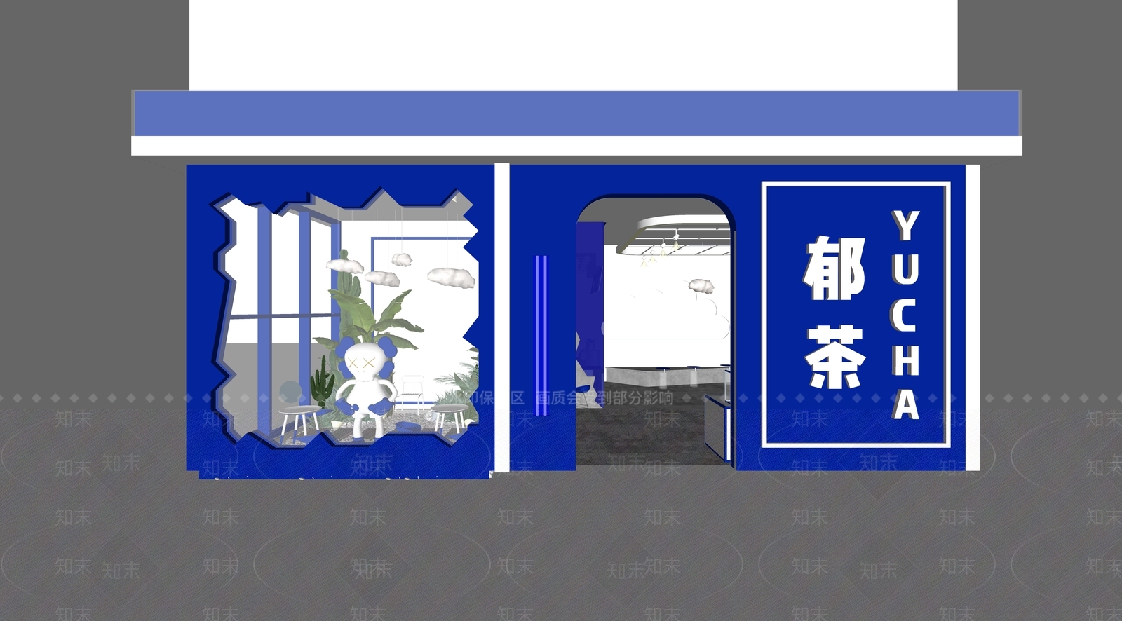 工业风奶茶店SU模型下载【ID:1140942695】