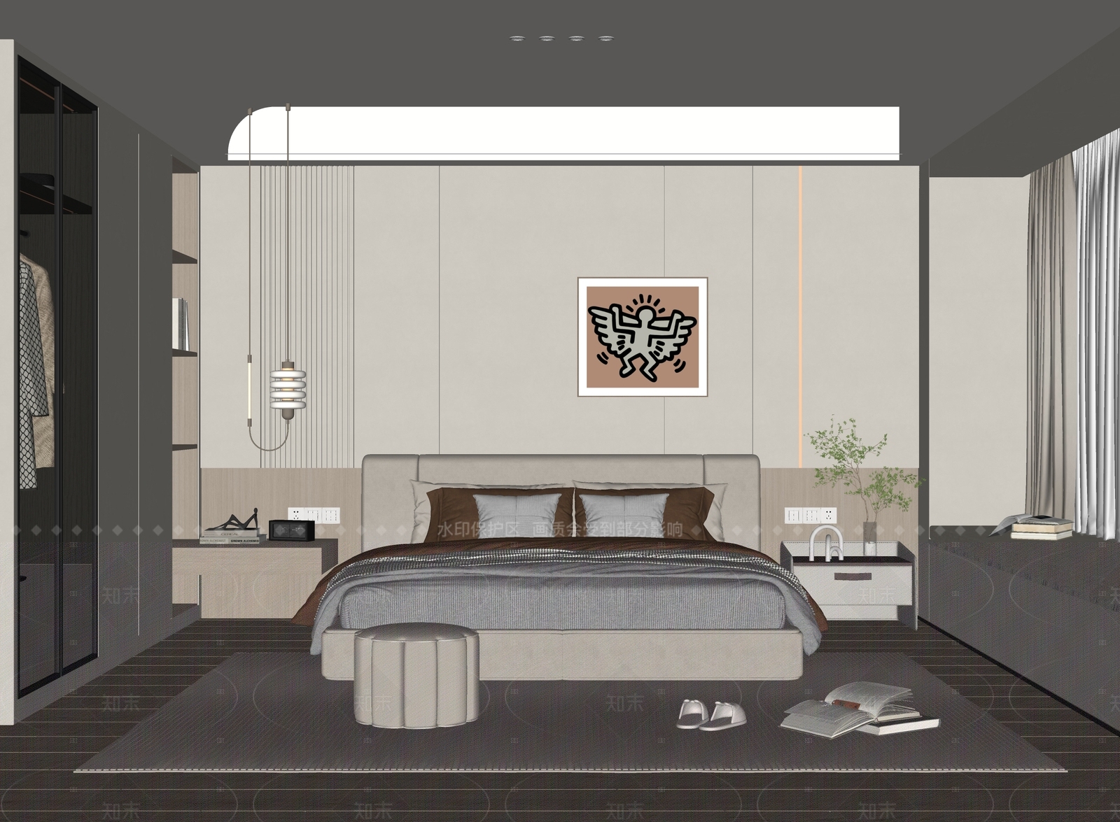现代家居卧室SU模型下载【ID:1215987819】